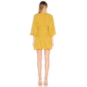 House of Harlow 1960 x REVOLVE OWEN DRESS Flowy Metallic Dot Small Mustard Flaw
